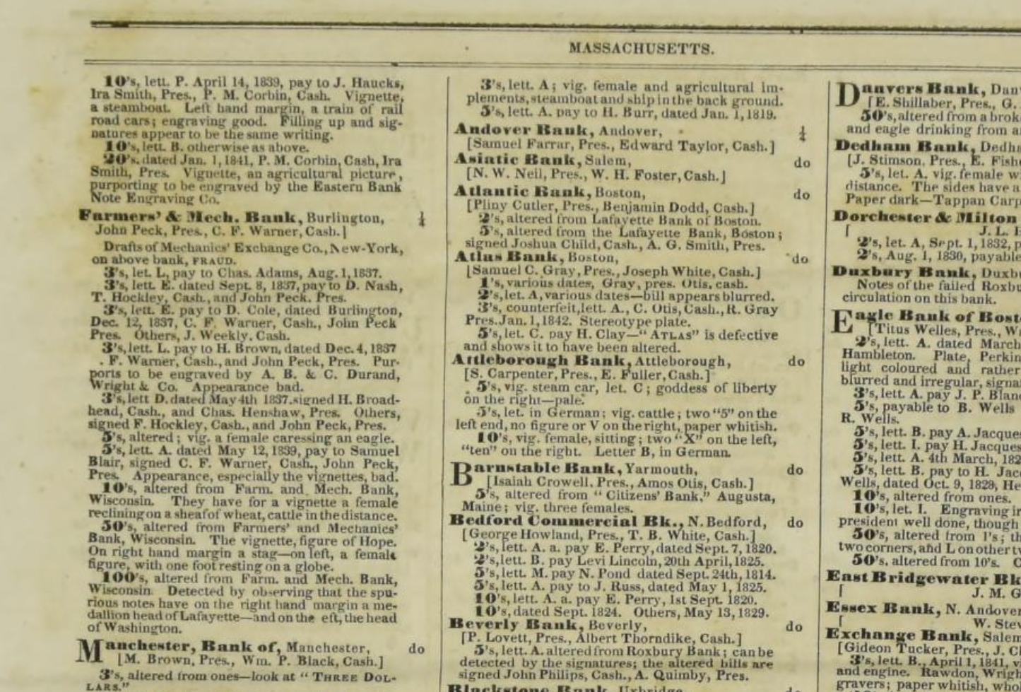 Figure 3: <em>Thompson’s Bank Note Reporter</em>, February 19, 1846, p. 3. Newman Numismatic Portal, Washington University in St. Louis/Eric P. Newman Numismatic Education Society