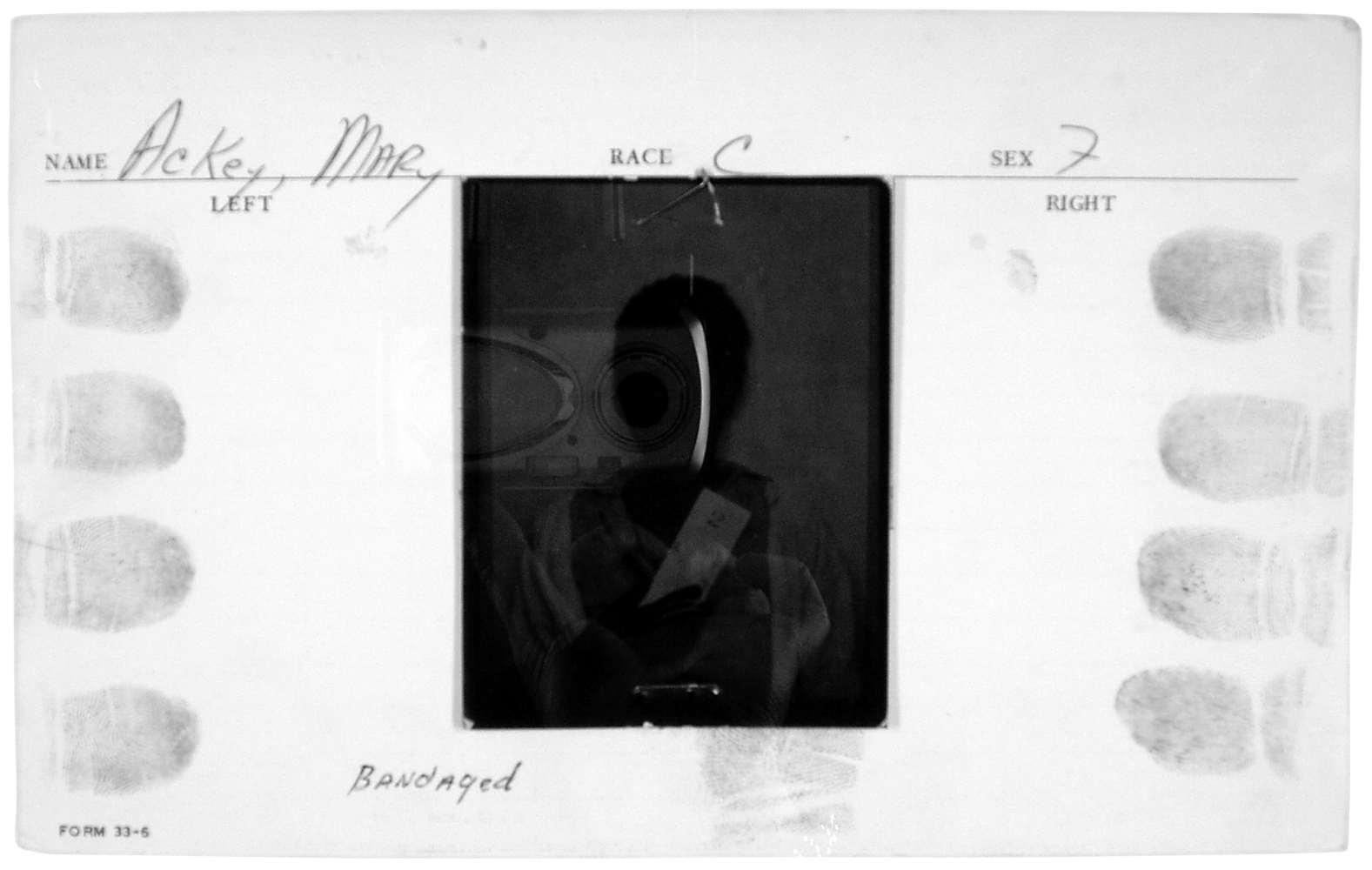 Identification index card. Fulton County Prison Farm, Atlanta, Georgia, ca. 1940s–70s. House of Photography/F.C. Gundlach Collection Hamburg